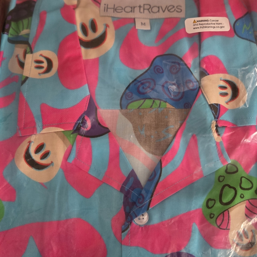 iHeartRaves Pink and Blue Graphic Shirt